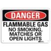 Danger: Flammable Gas No Smoking, Matches Or Open Lights Signs