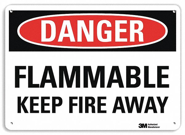 Danger Sign: Plastic, Mounting Holes Sign Mounting, 10 in x 14 in Nominal Sign Size, 0.055 in Thick