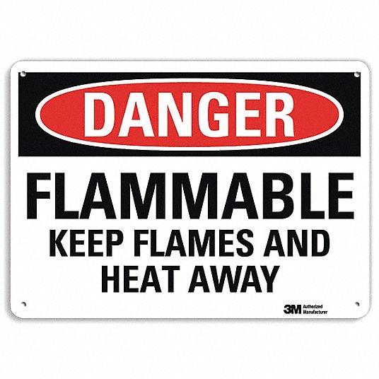 FLAMMABLE KEEP FLAMES AND HEAT AWAY Danger Signs 