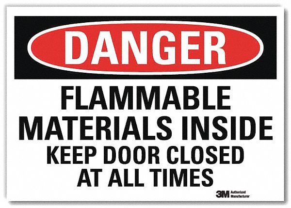 Danger Sign: Reflective Sheeting, Adhesive Sign Mounting, 7 in x 10 in Nominal Sign Size