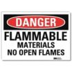 Danger: Flammable Materials No Open Flames Signs