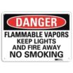 Danger: Flammable Vapors Keep Lights And Fire Away No Smoking Signs