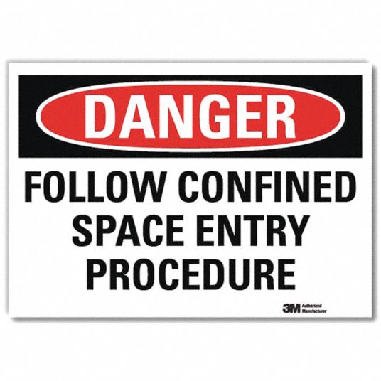 Danger Sign, Follow Confined Space Entry Procedure, Header Danger ...