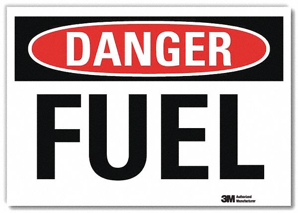 Danger Sign: Reflective Sheeting, Adhesive Sign Mounting, 7 in x 10 in Nominal Sign Size