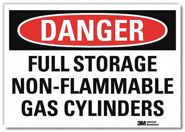 Danger Sign: Reflective Sheeting, Adhesive Sign Mounting, 5 in x 7 in Nominal Sign Size, Danger