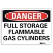 Danger: Full Storage Flammable Gas Cylinders Signs