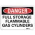 Danger: Full Storage Flammable Gas Cylinders Signs