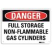 Danger: Full Storage Non-Flammable Gas Cylinders Signs