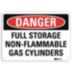 Danger: Full Storage Non-Flammable Gas Cylinders Signs