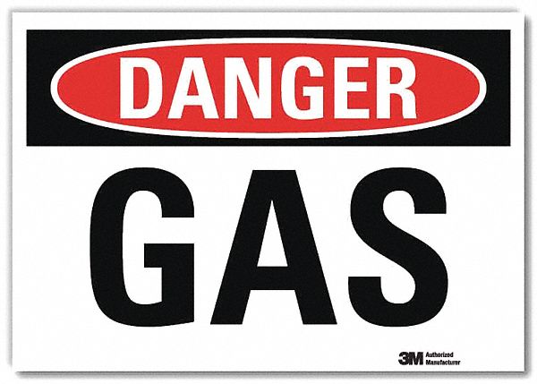 Danger Sign: Reflective Sheeting, Adhesive Sign Mounting, 5 in x 7 in Nominal Sign Size