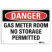 Danger: Gas Meter Room No Storage Permitted Signs