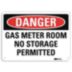Danger: Gas Meter Room No Storage Permitted Signs