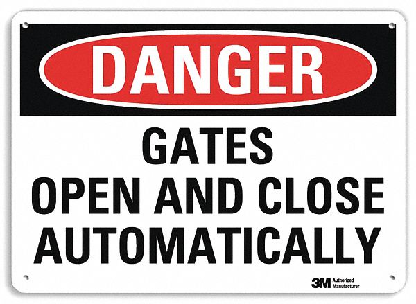 Danger Sign: Aluminum, Mounting Holes Sign Mounting, 10 in x 14 in Nominal Sign Size, 0.04 in Thick