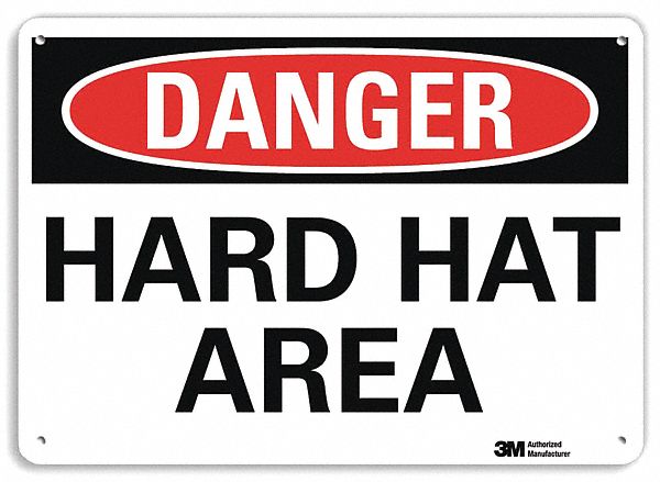 Danger Sign: Aluminum, Mounting Holes Sign Mounting, 7 in x 10 in Nominal Sign Size, Engineer Grade