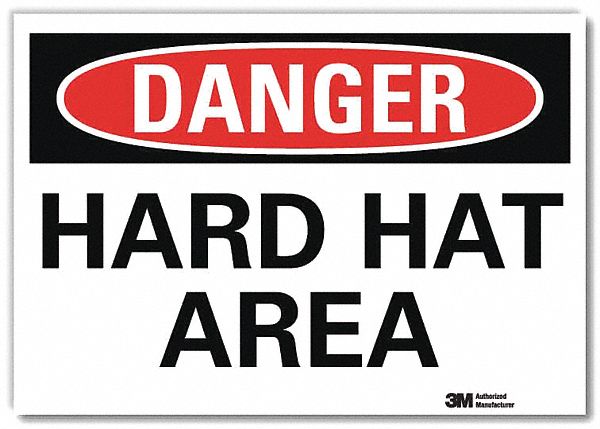 Danger Sign: Reflective Sheeting, Adhesive Sign Mounting, 7 in x 10 in Nominal Sign Size