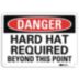Danger: Hard Hat Required Beyond This Point Signs