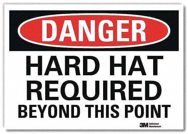 Danger Sign: Reflective Sheeting, Adhesive Sign Mounting, 7 in x 10 in Nominal Sign Size, Danger
