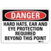 Danger: Hard Hats, Ear And Eye Protection Required Beyond This Point Signs