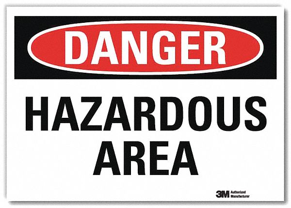 Danger Sign: Reflective Sheeting, Adhesive Sign Mounting, 7 in x 10 in Nominal Sign Size