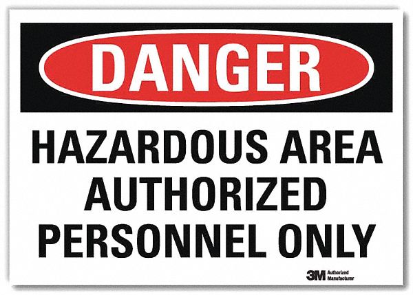 Danger Sign: Reflective Sheeting, Adhesive Sign Mounting, 7 in x 10 in Nominal Sign Size