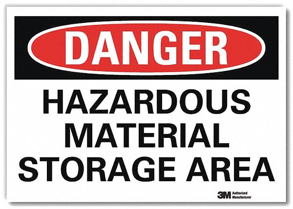 Danger Sign: Reflective Sheeting, Adhesive Sign Mounting, 7 in x 10 in Nominal Sign Size, Danger