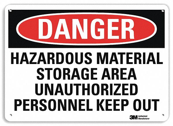 Danger Sign: Plastic, Mounting Holes Sign Mounting, 7 in x 10 in Nominal Sign Size, 0.055 in Thick