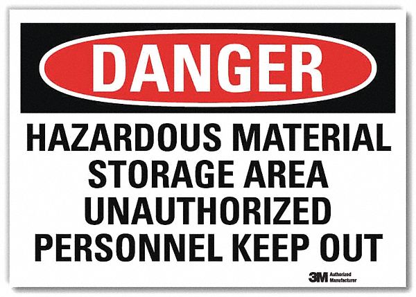 Danger Sign: Reflective Sheeting, Adhesive Sign Mounting, 7 in x 10 in Nominal Sign Size