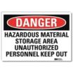 Danger: Hazardous Material Storage Area Unauthorized Personnel Keep Out Signs