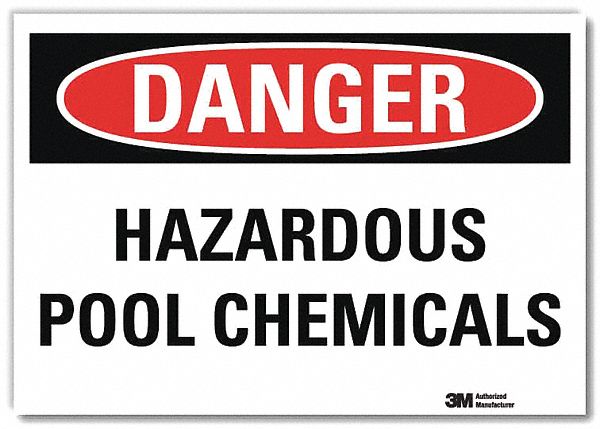 Danger Sign: Reflective Sheeting, Adhesive Sign Mounting, 7 in x 10 in Nominal Sign Size