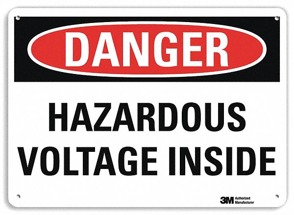 Danger Sign: Plastic, Mounting Holes Sign Mounting, 7 in x 10 in Nominal Sign Size, 0.055 in Thick