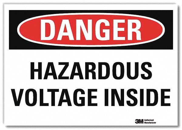 Danger Sign: Reflective Sheeting, Adhesive Sign Mounting, 7 in x 10 in Nominal Sign Size, Danger
