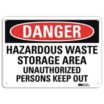 Danger: Hazardous Waste Storage Area Unauthorized Persons Keep Out Signs