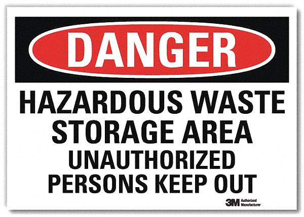 Danger Sign: Reflective Sheeting, Adhesive Sign Mounting, 5 in x 7 in Nominal Sign Size, Danger