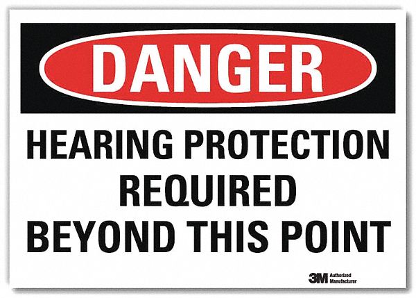 Danger Sign: Reflective Sheeting, Adhesive Sign Mounting, 7 in x 10 in Nominal Sign Size, Danger