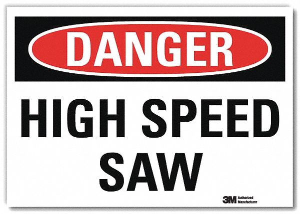 Danger Sign: Reflective Sheeting, Adhesive Sign Mounting, 7 in x 10 in Nominal Sign Size, Danger