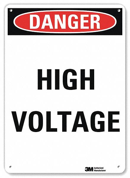 Danger Sign: Plastic, Mounting Holes Sign Mounting, 10 in x 7 in Nominal Sign Size, 0.055 in Thick