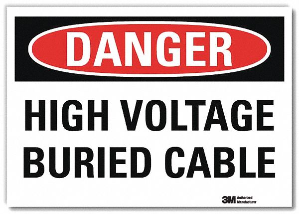 Danger Sign: Reflective Sheeting, Adhesive Sign Mounting, 7 in x 10 in Nominal Sign Size, Danger