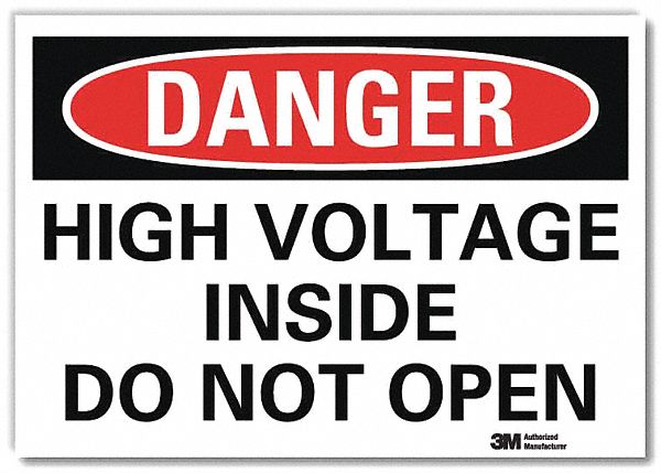 Danger Sign: Reflective Sheeting, Adhesive Sign Mounting, 7 in x 10 in Nominal Sign Size, Danger