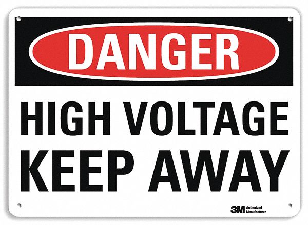 Danger Sign: Plastic, Mounting Holes Sign Mounting, 7 in x 10 in Nominal Sign Size, 0.055 in Thick