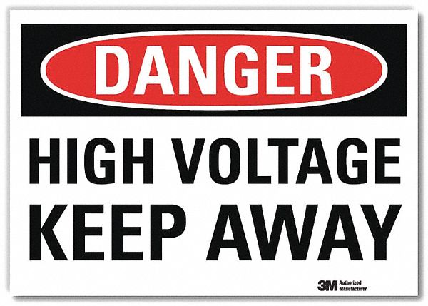 Danger Sign: Reflective Sheeting, Adhesive Sign Mounting, 7 in x 10 in Nominal Sign Size, Danger