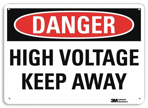 Danger Sign: Plastic, Mounting Holes Sign Mounting, 7 in x 10 in Nominal Sign Size, 0.055 in Thick