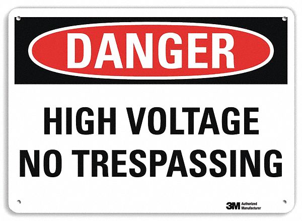 Danger Sign: Plastic, Mounting Holes Sign Mounting, 7 in x 10 in Nominal Sign Size, 0.055 in Thick
