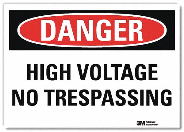 Danger Sign: Reflective Sheeting, Adhesive Sign Mounting, 7 in x 10 in Nominal Sign Size, Danger