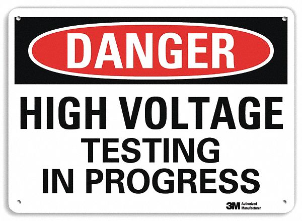 Danger Sign: Aluminum, Mounting Holes Sign Mounting, 10 in x 14 in Nominal Sign Size, 0.04 in Thick