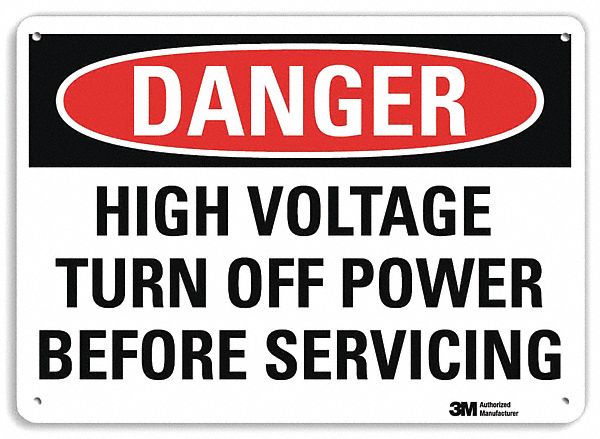 Danger Sign: Plastic, Mounting Holes Sign Mounting, 7 in x 10 in Nominal Sign Size, 0.055 in Thick