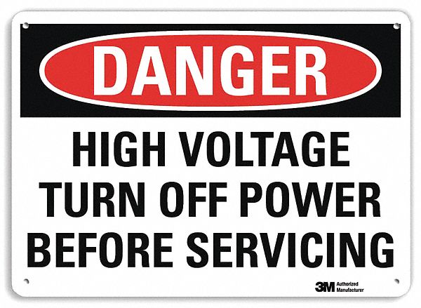 Danger Sign: Plastic, Mounting Holes Sign Mounting, 7 in x 10 in Nominal Sign Size, 0.055 in Thick