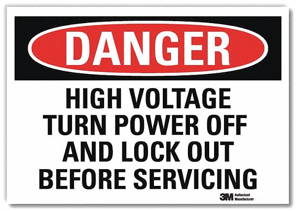 Danger Sign, 7 in x 10 in, Rflct Sheeting