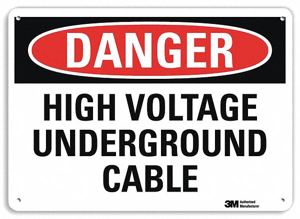 Danger Sign: Plastic, Mounting Holes Sign Mounting, 7 in x 10 in Nominal Sign Size, 0.055 in Thick