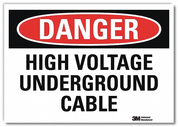 Danger Sign: Reflective Sheeting, Adhesive Sign Mounting, 7 in x 10 in Nominal Sign Size, Danger