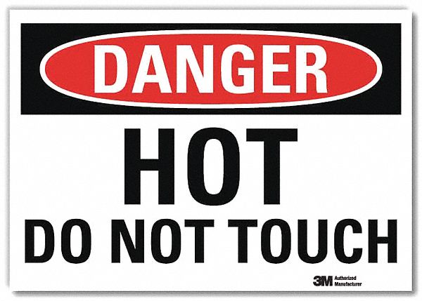 Danger Sign: Reflective Sheeting, Adhesive Sign Mounting, 7 in x 10 in Nominal Sign Size